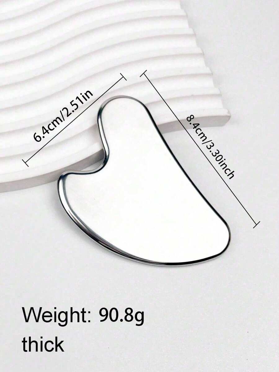 Stainless Steel Heart-Shaped Gua Sha Board Facial Massage Tool, Portable Muscle Relaxation Massage Board, Facial And Body De-Puffing Gua Sha Beauty Tool, Suitable For Face, Body, Eyes, Neck Massage And Facial Care