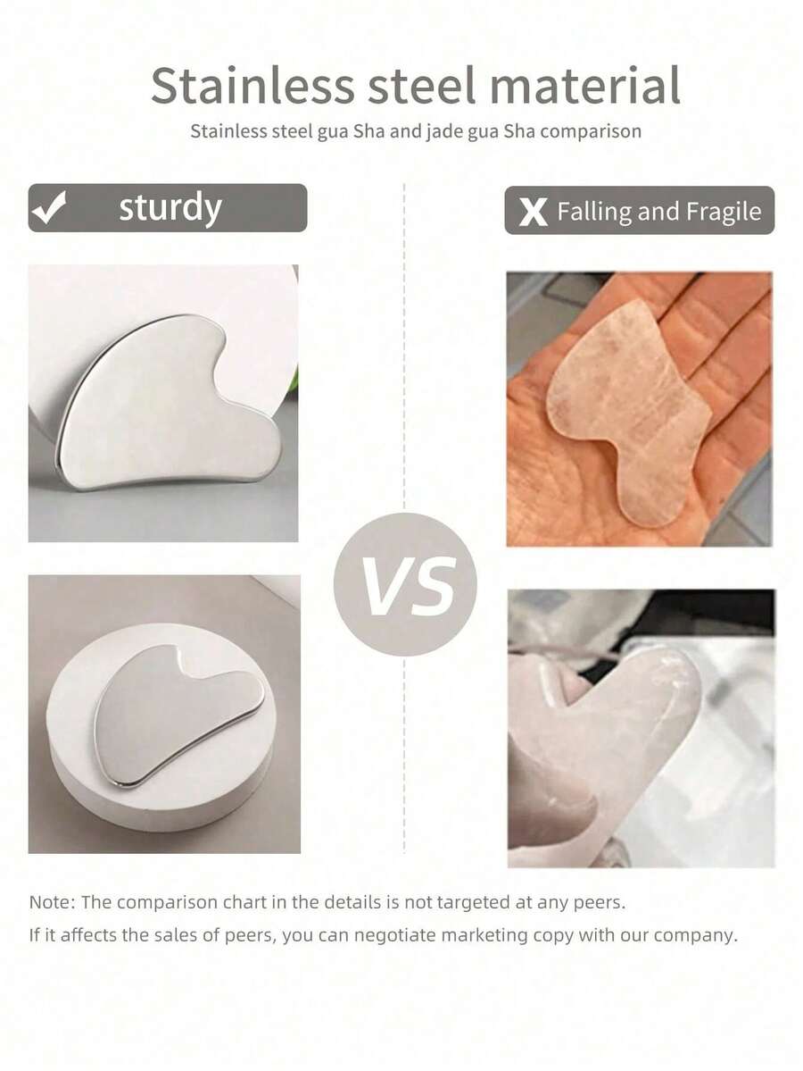 Stainless Steel Heart-Shaped Gua Sha Board Facial Massage Tool, Portable Muscle Relaxation Massage Board, Facial And Body De-Puffing Gua Sha Beauty Tool, Suitable For Face, Body, Eyes, Neck Massage And Facial Care