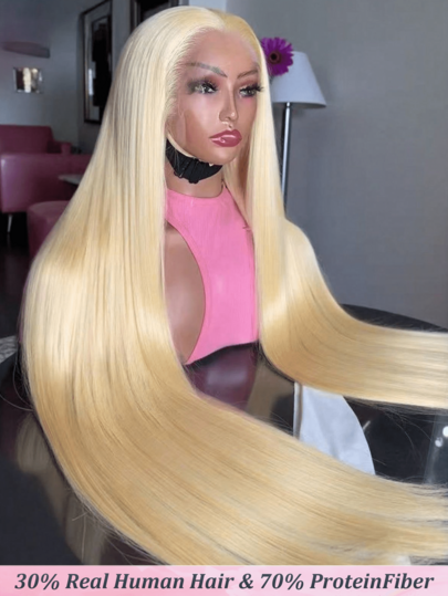 Brazilian Virgin Hair 5x5 HD Seamless Frontal Wig, Human Hair Blend, Pre-Trimmed 200% Density, #4/27 Honey Blonde Ombre Highlight Straight Hair, Glueless Wig For Women, 13x4 13x6 Brazilian Frontal With Baby Hair HD Seamless Lace Frontal