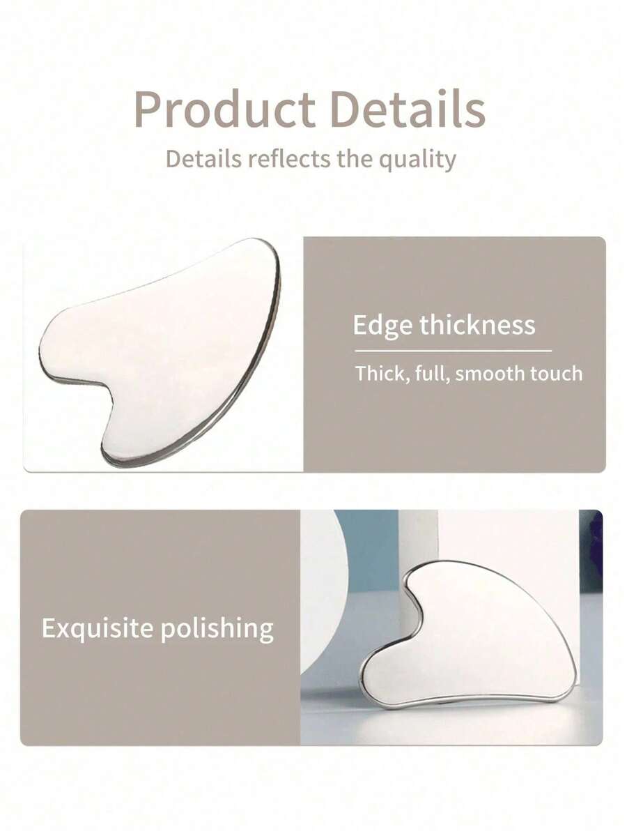Stainless Steel Heart-Shaped Gua Sha Board Facial Massage Tool, Portable Muscle Relaxation Massage Board, Facial And Body De-Puffing Gua Sha Beauty Tool, Suitable For Face, Body, Eyes, Neck Massage And Facial Care